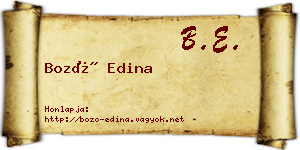 Bozó Edina névjegykártya